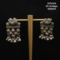 Vintage 925 Sterling Silver Black Oxidized Women Earring